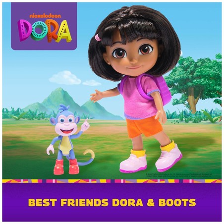 Accesorios de la muñeca Dora, incluyendo mochila y zapatos
