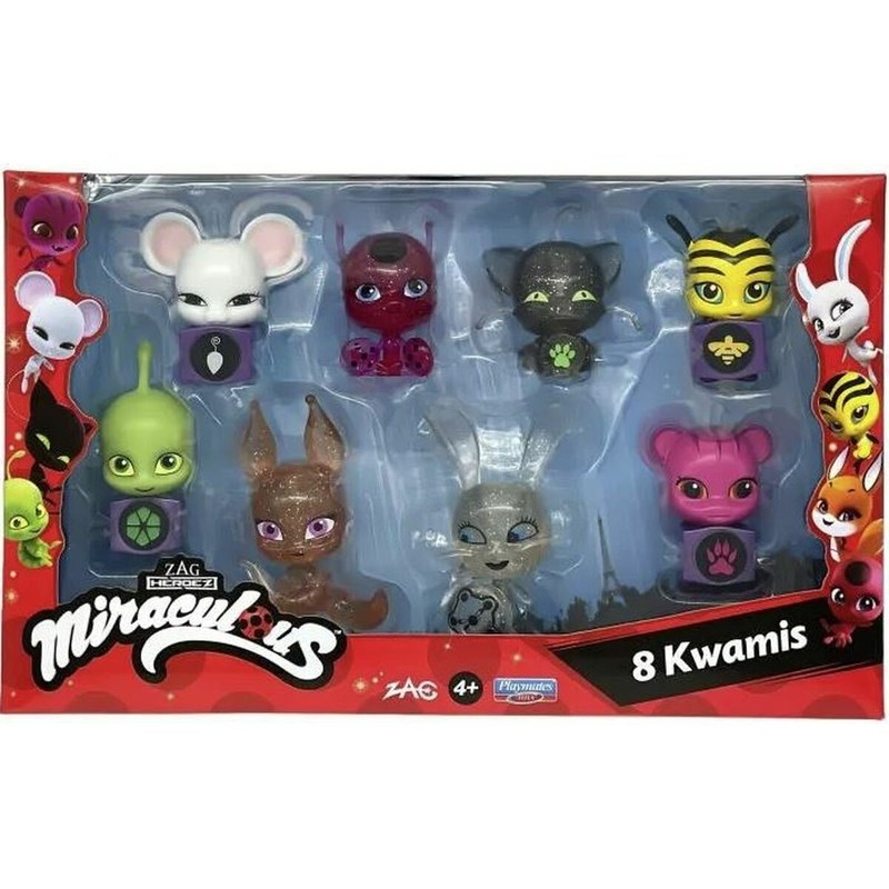 Figuras Kwamis Miraculous de Bandai, set coleccionable para niños.