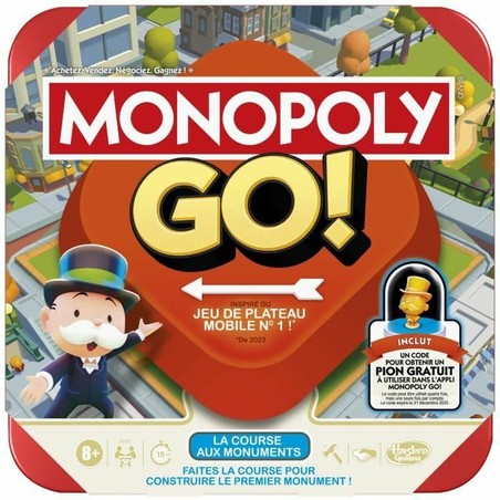 Juego mesa familiar Monopoly con componentes en azul y verde