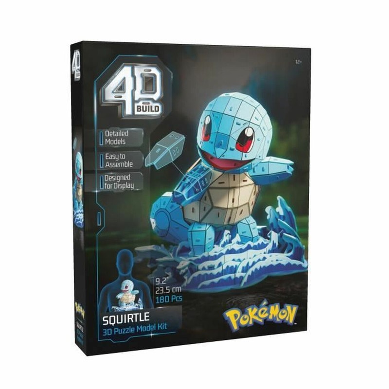 Puzzle 3D Pokémon Squirtle en caja, listo para montar