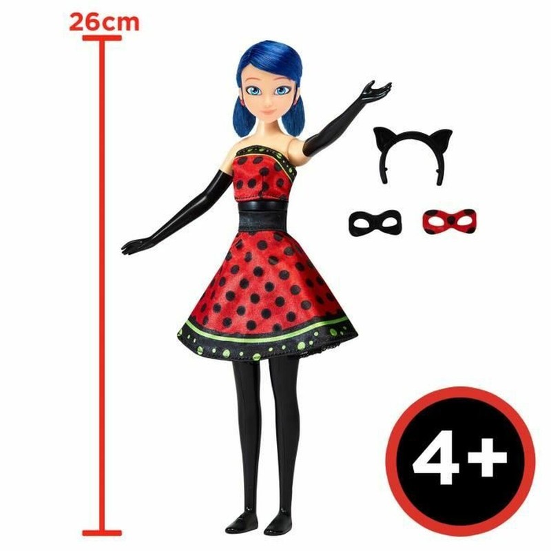 Juguete Miraculous Bandai Ladybug articulada con fondo de París