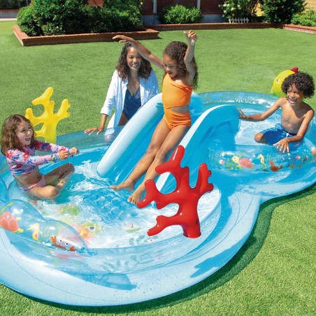 Juguete refrescante para niños de 2 años con el aspersor Intex, fácil montaje.