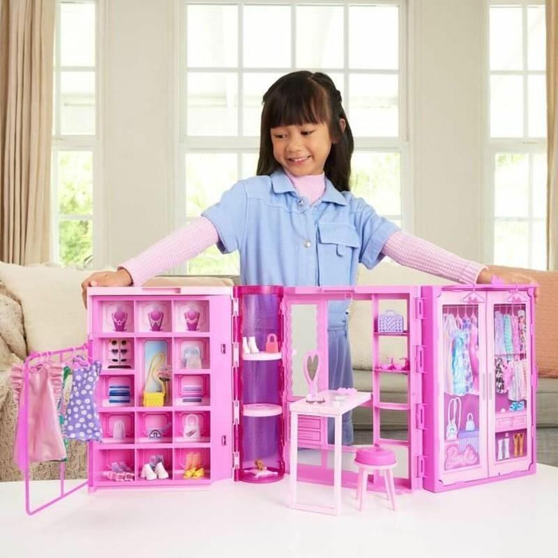 Juguete creativo niñas: Barbie con su armario de juguete para muñecas