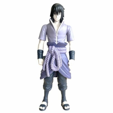 Figura Articulada Sasuke Uchiha Bandai en pose dinámica, mostrando su articulación.