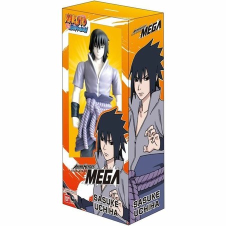 Vista trasera de Figura anime Bandai Sasuke Uchiha, destacando calidad de vestimenta.