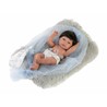 Muñeco Bebé Llorens Nico 40 cm con ropa gris y cojín