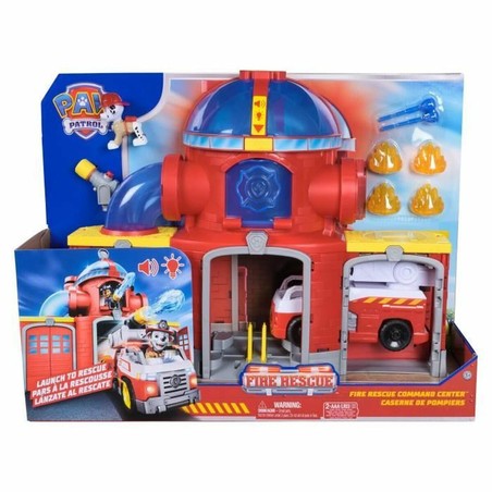Estación Bomberos Patrulla Canina con figura de Marshall y vehículo