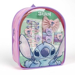 Mochila infantil Stitch con accesorios para el pelo, vista frontal
