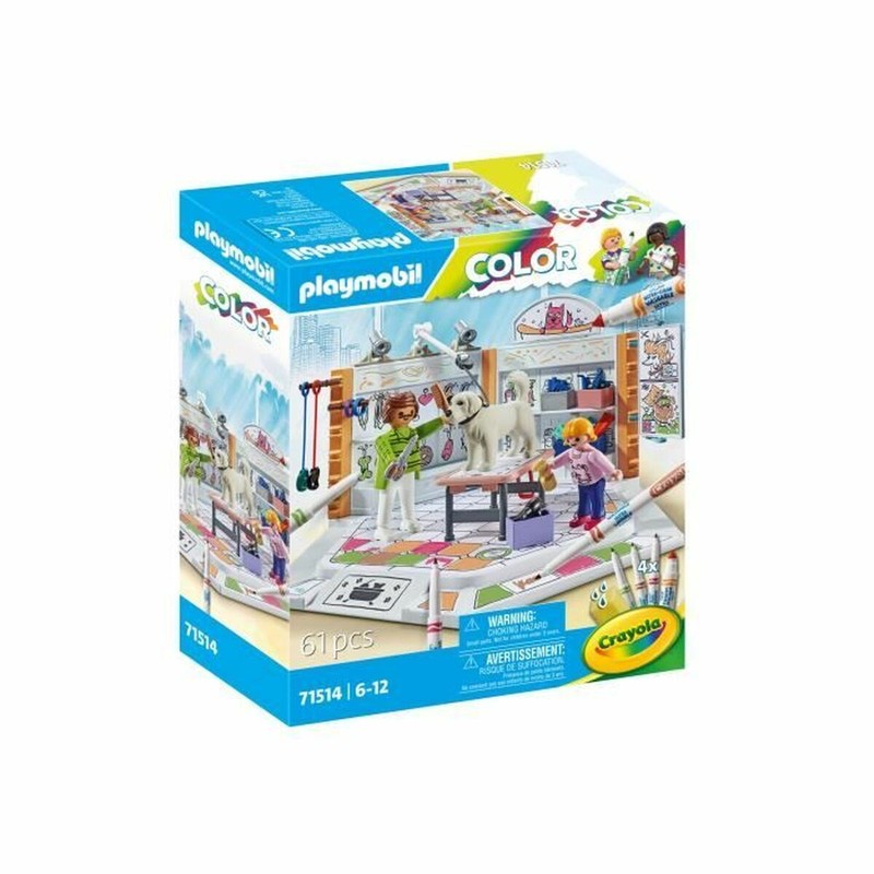 Playset Playmobil Salón Peluquería Grooming Salon 71514 con figuras y accesorios