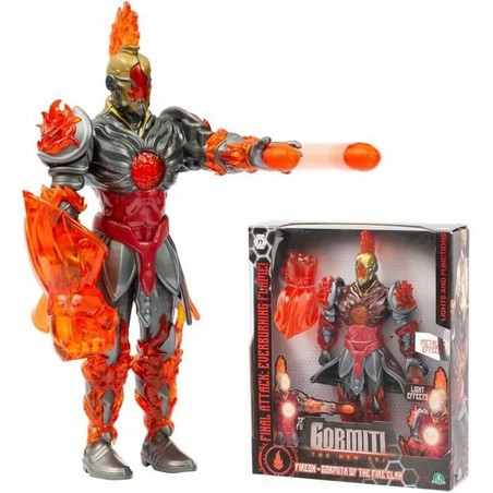 Figura articulada Gormiti Fireon 27 cm, héroe de fuego para niños