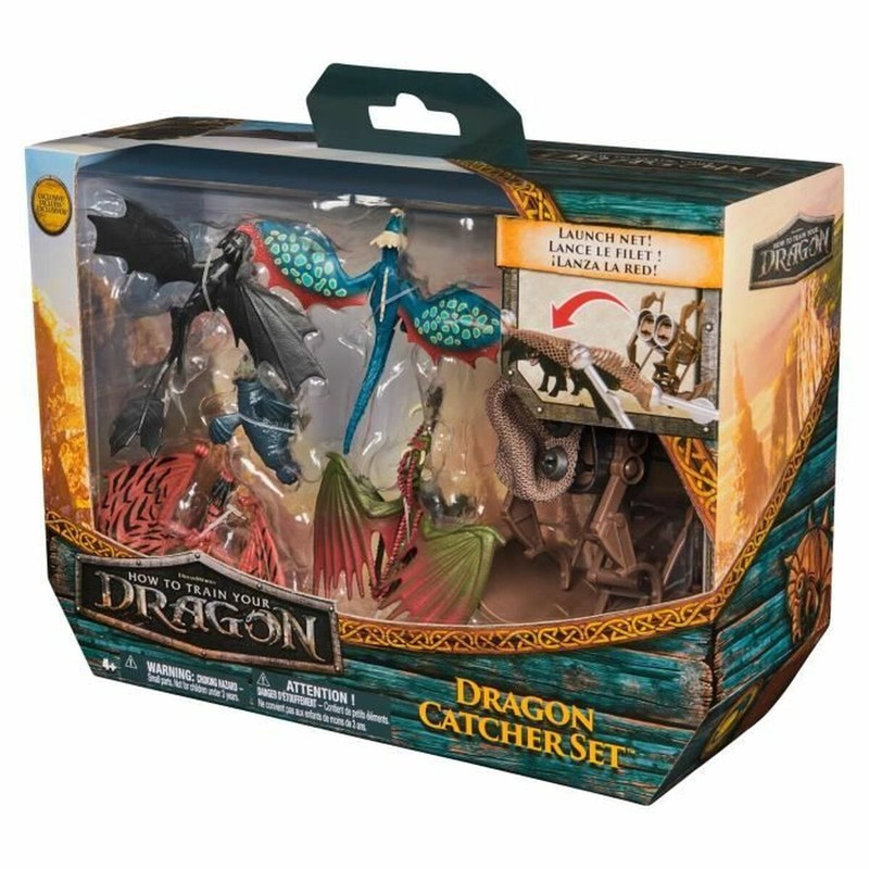 Aventuras épicas con figuras acción dragones y red de Hipo