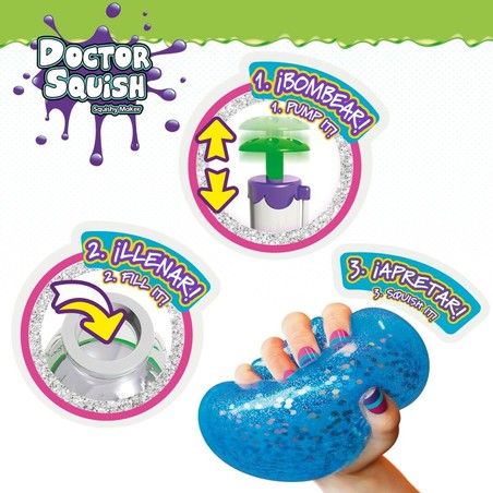 Slime Doctor Squish en varios plastilina colores vibrantes