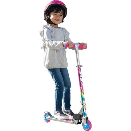 Vista lateral patinete diseño tie-dye original Razor