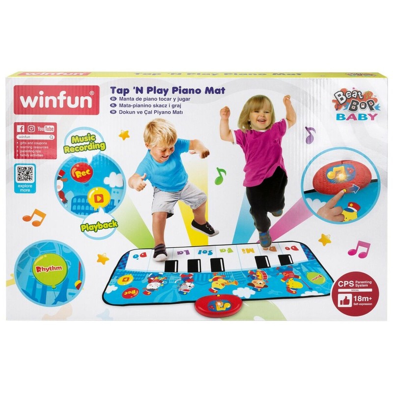 Teclado musical niños Winfun azul con luces y sonidos