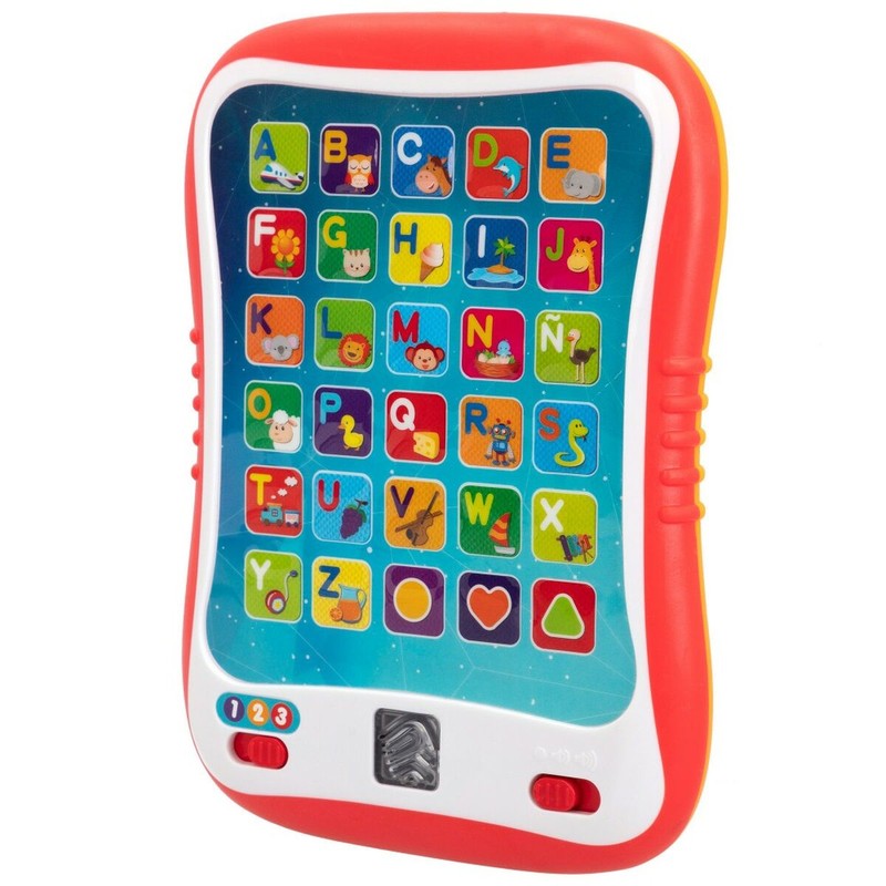 Tablet Winfun rojo, un juego educativo para 1 año con pilas incluidas