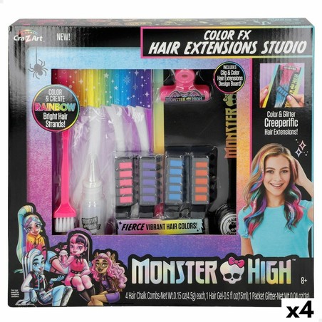 Set Peluquería Monster High con extensiones de pelo de colores