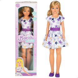 Muñeca grande Maria con vestido de estrellas y coletas rubias