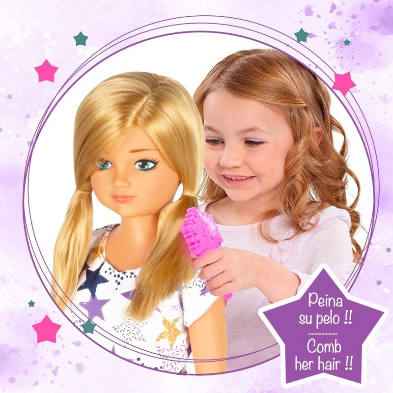 Juguete muñeca rubia Colorbaby con cinturón morado y look moderno