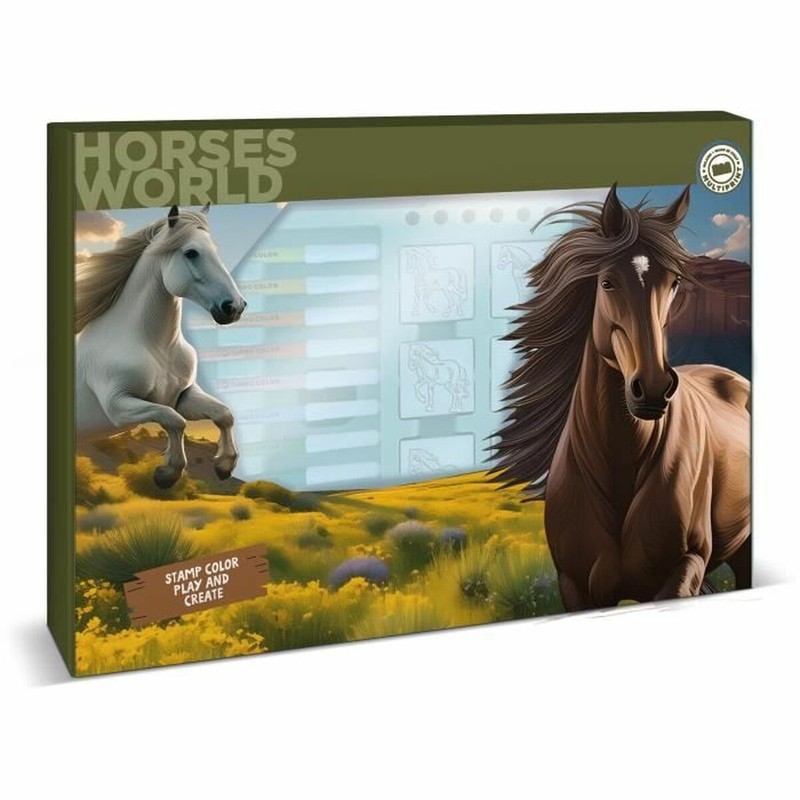 Kit manualidades infantil: Sellos Multiprint HORSES para dibujar y crear