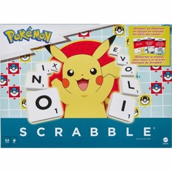 Juegos mesa niños Pokémon Scrabble de Mattel con fichas de letras y personajes.