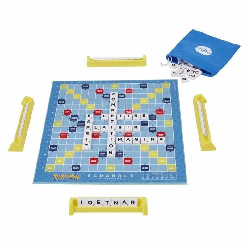 Caja del Juego de Mesa Mattel Pokémon Scrabble, ideal para +8 años.