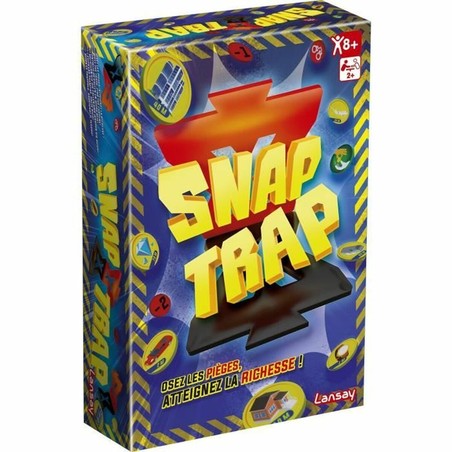 Juego mesa familiar Lansay Snap Trap con niños jugando y riendo