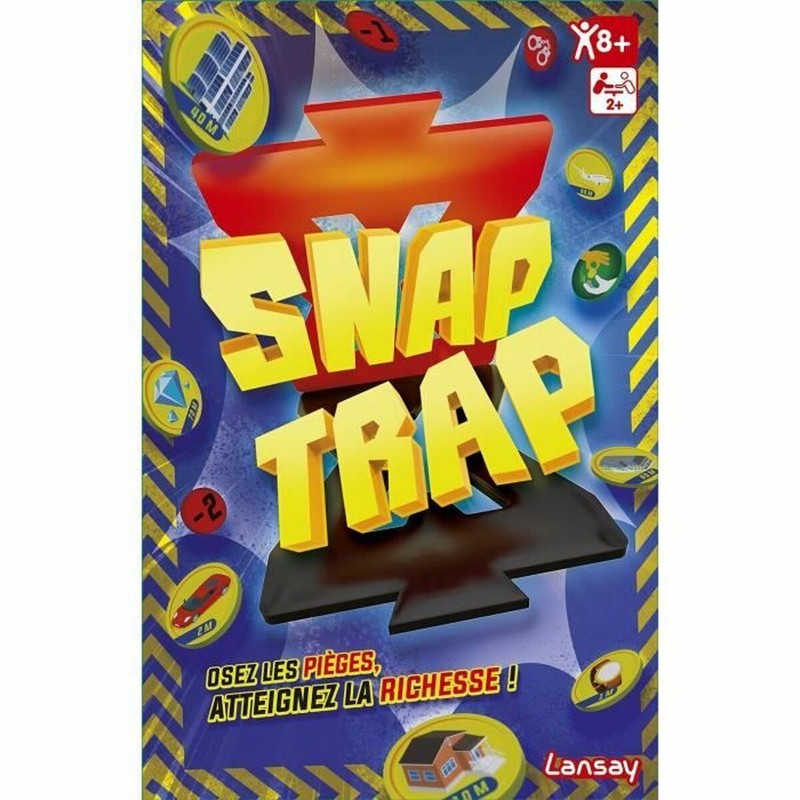 Componentes del juego mesa educativo Lansay Snap Trap, piezas y cartas