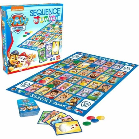 Caja del juego de mesa Junior Paw Patrol Sequence, perfecto para regalo