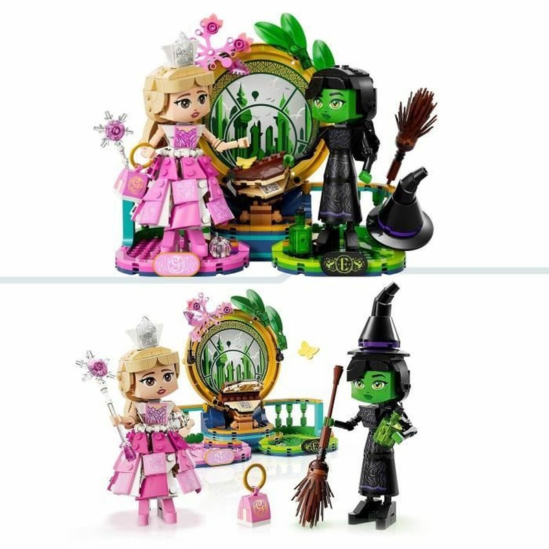 Set de figuras Lego Elphaba y Glinda: vista trasera de la caja