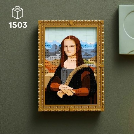Réplica de arte Lego Mona Lisa, vista lateral