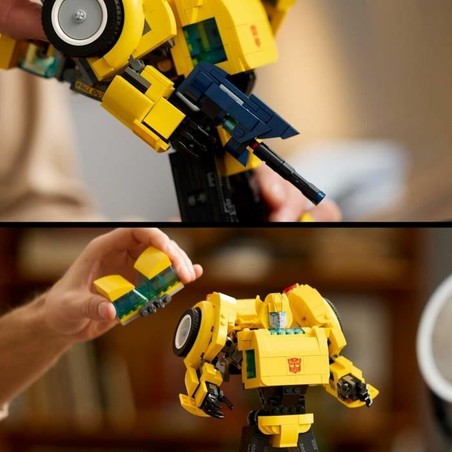 Experiencia de montaje Lego Transformers, piezas de plástico amarillo