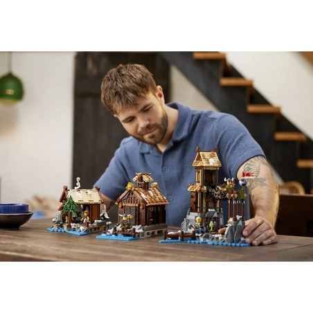 Lego temática vikinga - Escena detallada del pueblo
