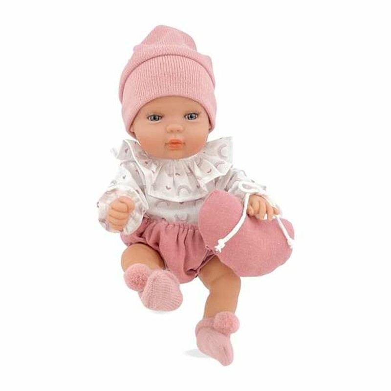 Muñeco Bebé Berjuan de 30 cm con gorro rosa y cuerpo articulado