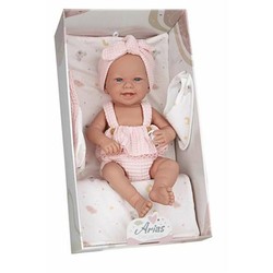 Juguetes construcción niños: Muñeca bebé Arias Elegance Zoe de 42 cm con cambiador y babero.