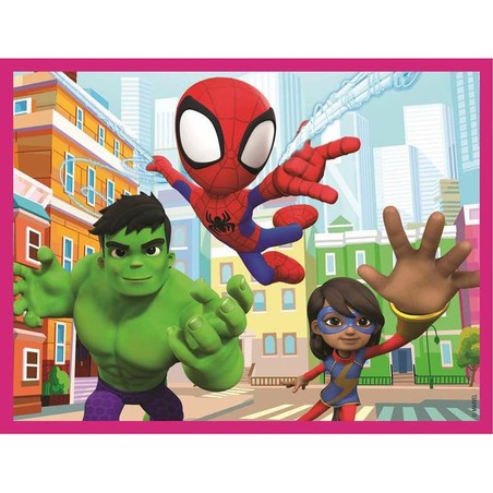 Bloques Construcción Infantiles Spidey montados en diferentes escenas
