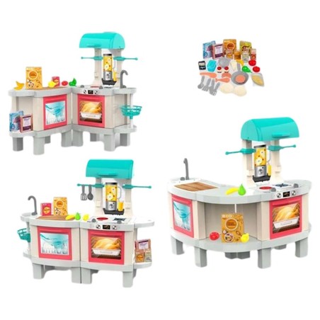 Bloques construcción infantiles: Cocina de juguete Chicos Plus con luces y sonido.