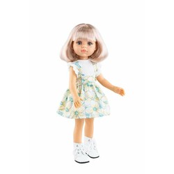 Muñeca Paola Reina Rosa 32 cm con vestido de flores