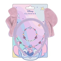 Set de collar y pulseras Stitch para manualidades niños, con diadema lila 2