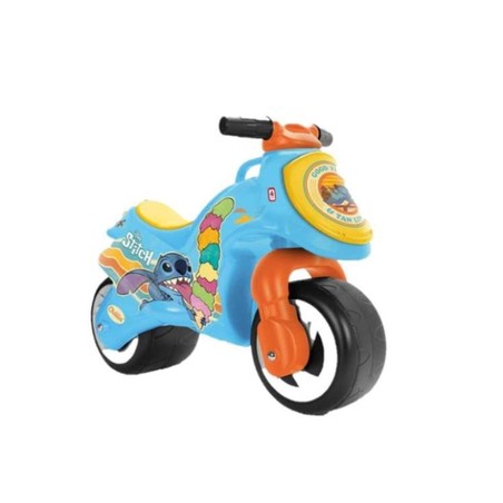 Moto infantil Stitch, juguete seguro para motricidad y diversión de los pequeños.
