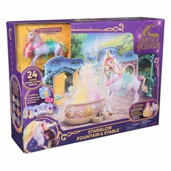 Juguetes Construcción Niños: Set Establo y Fuente Starglow Unicorn Academy con figura de Estrella