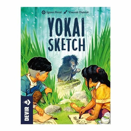 Ilustraciones de Yokai Sketch, juego de mesa para adolescentes