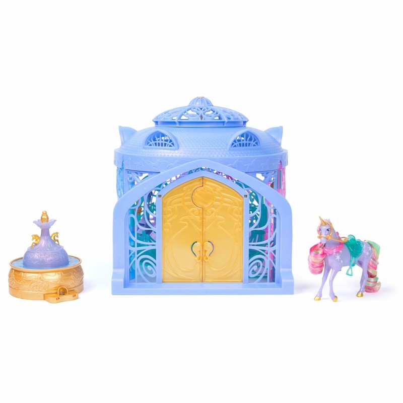 Detalle de accesorios para construir la escena de juego del unicornio