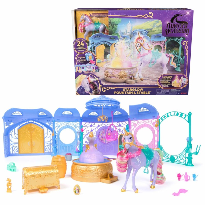 Empaque del Set Establo y Fuente Starglow, listo para regalar a niños de 3 años