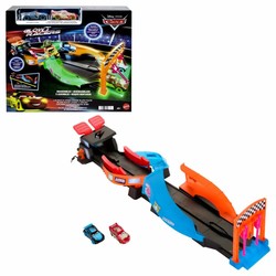 Coches juguete niños Mattel Glow Racers pista lanzadora