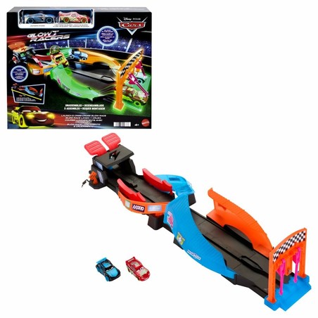 Coches juguete niños Mattel Glow Racers pista lanzadora
