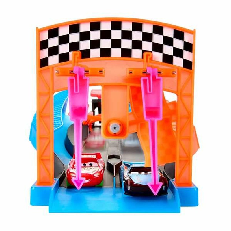 Diseño multicolor de la pista de coches de juguete Mattel