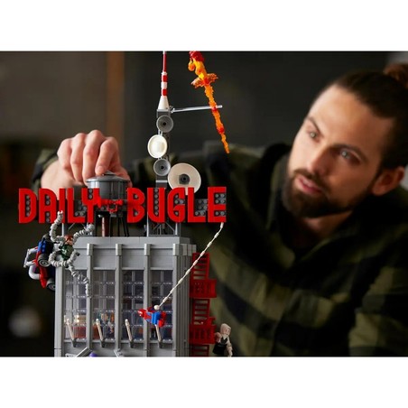 Edificio LEGO Daily Bugle: Perspectiva aérea con héroes