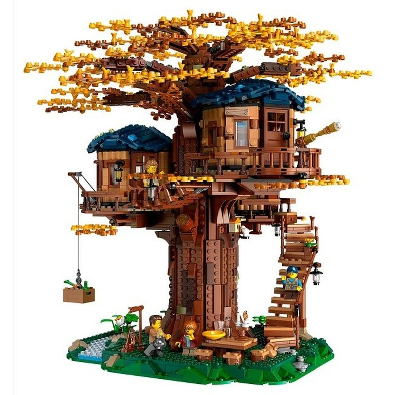Juguete construcción motricidad fina: Casa del Árbol LEGO con hojas intercambiables.