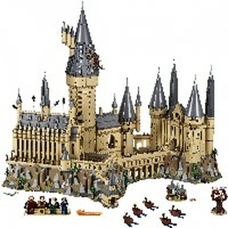 Juguetes construcción niños: el set LEGO Hogwarts montado en exhibición
