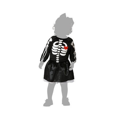 Bebé con traje carnaval niño de esqueleto, perfecto para fiestas.